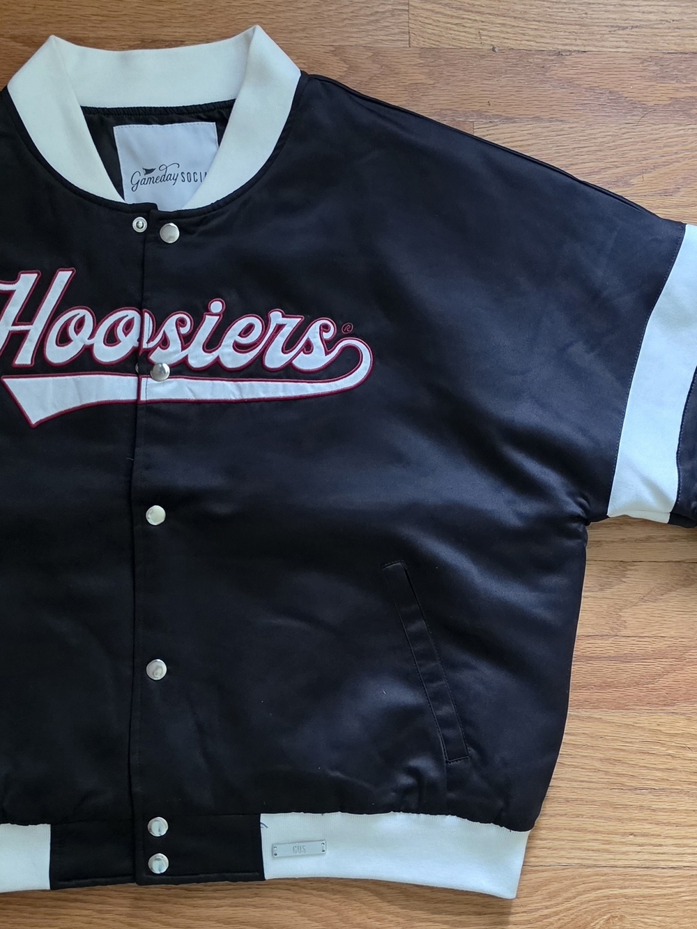 Hoosiers Black Varsity Bomber Jacket by